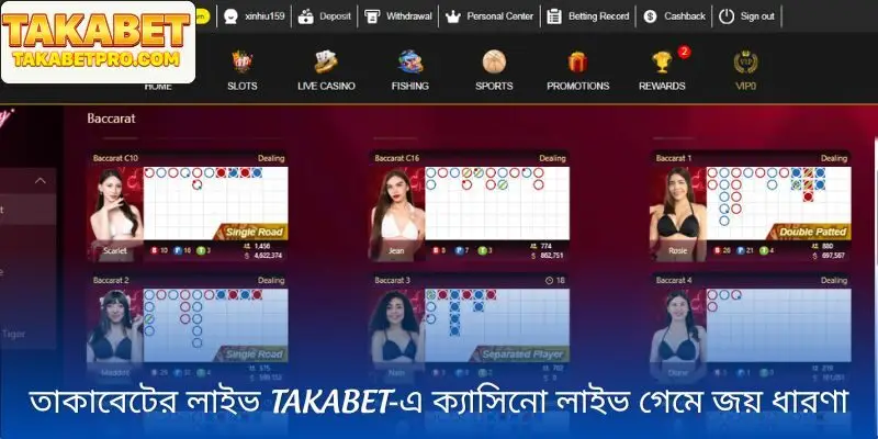 স্ট্যান্ডার্ড Takabet‑এ ক্যাসিনো লাইভ গেমে জয় ধারণা প্রকাশ করা